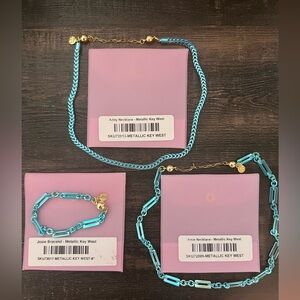 Metallic Key West Blue Necklace Set